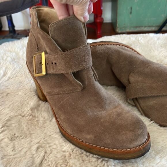 UGG Brienne Heeled Suede Leather Ankle Boots - Picture 3 of 7